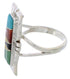 Genuine Sterling Silver Multicolor Inlay Ring Size 6-1/4 WX41363